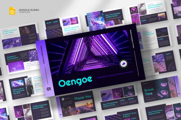 Black & Purple Google Slides Template: A Modern Design Asset
