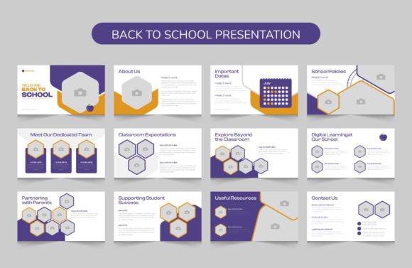 Modern School Presentation Slide Templates for Admissions